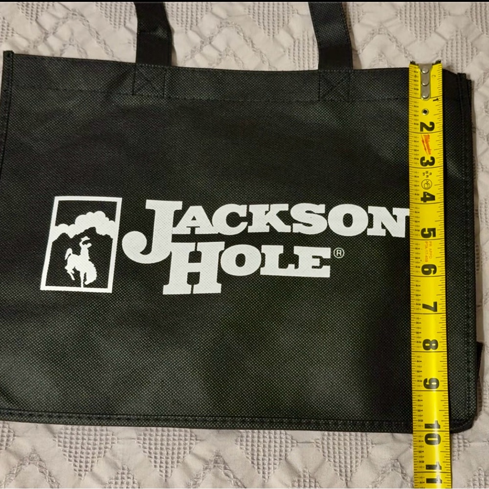 Jackson Hole, WY reuseable canvas Black Tote Bag, Brand new. - Picture 2 of 4